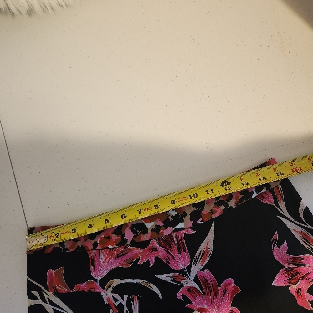 Joseph Ribkoff Skirt Pink Leopard Floral Midi High Rise Flowy Womens Size 8 - Picture 9 of 10